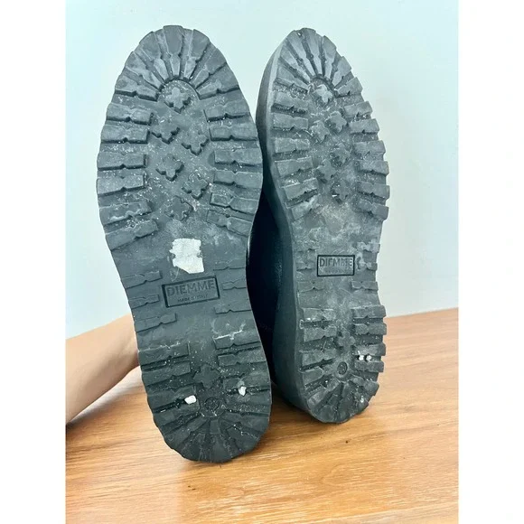 Diemme Alberone Leather Lug Sole Chunky Ankle Chelsea Boots Black Women 40 /9.5 - Picture 8 of 11